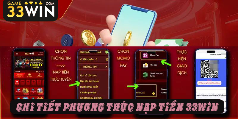 Chi tiết phương thức nạp tiền 33win